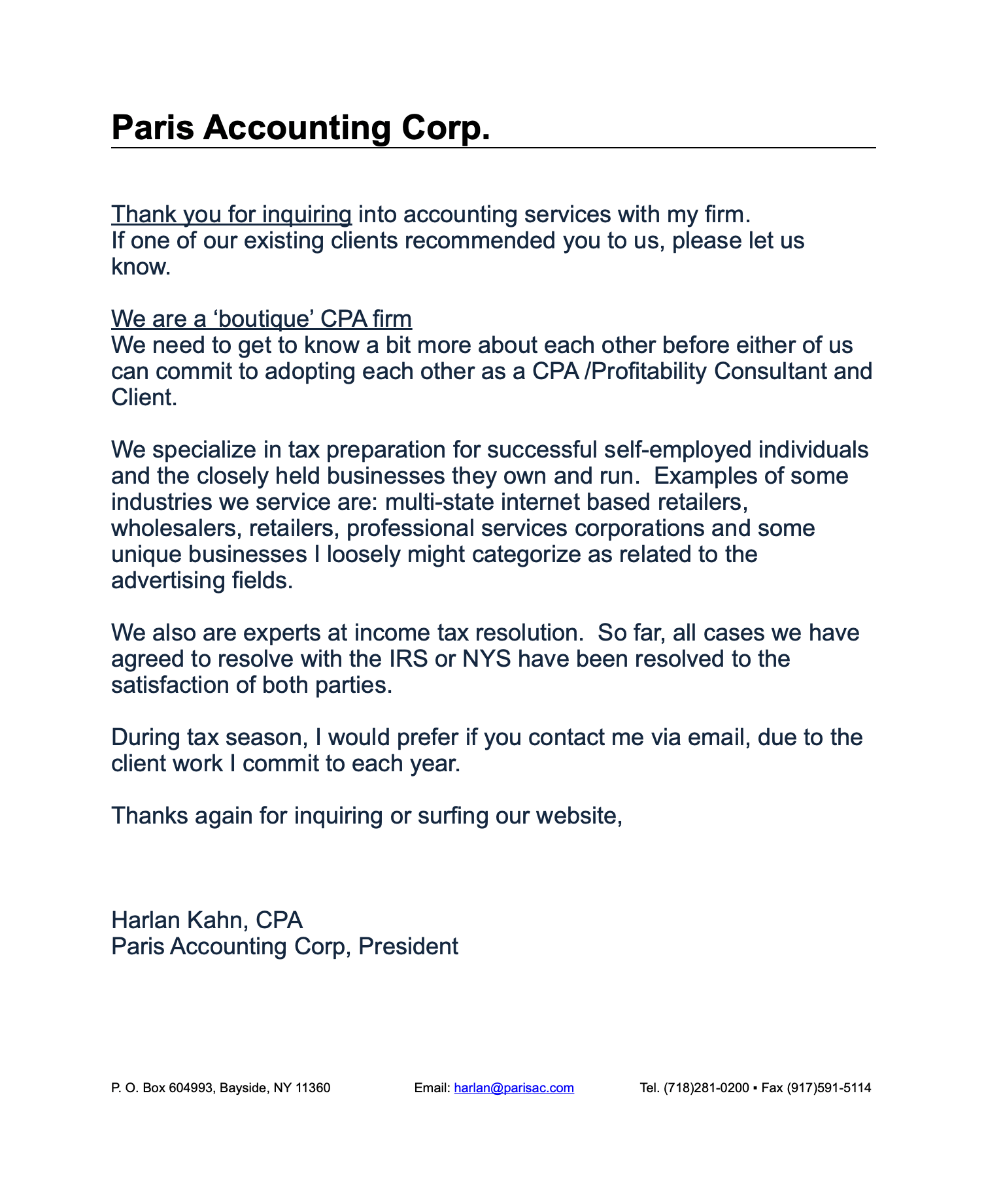 About Paris Accounting